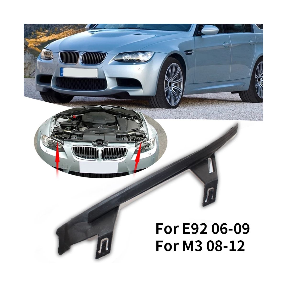 1Pair Car Front Headlight Shell Cover Strips for BMW 3