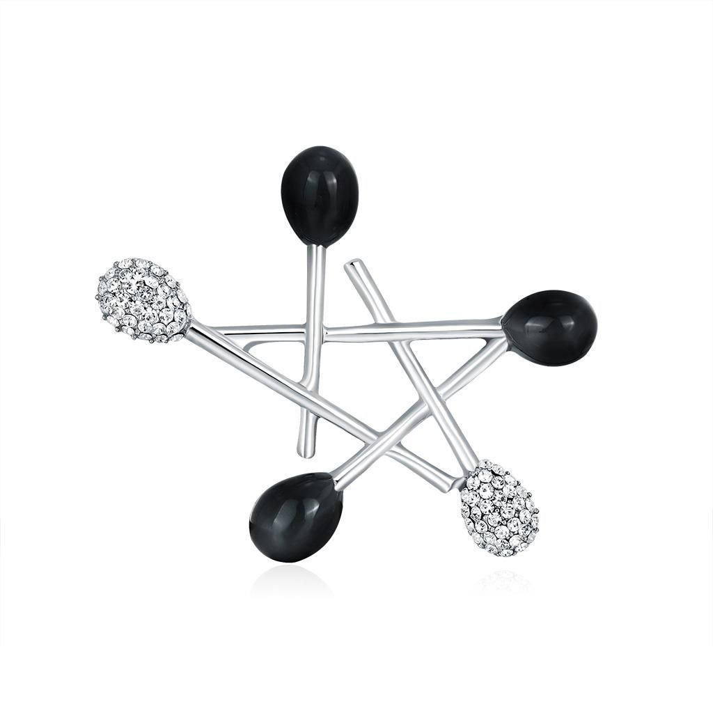 Brooch Retro Crystal Five-Pointed Star Alloy Simple Sweater