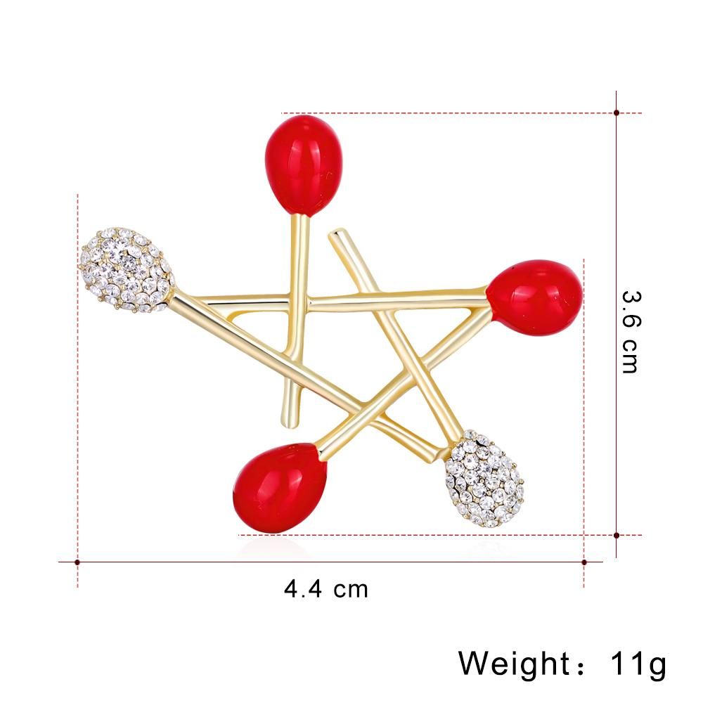 Brooch Retro Crystal Five-Pointed Star Alloy Simple Sweater