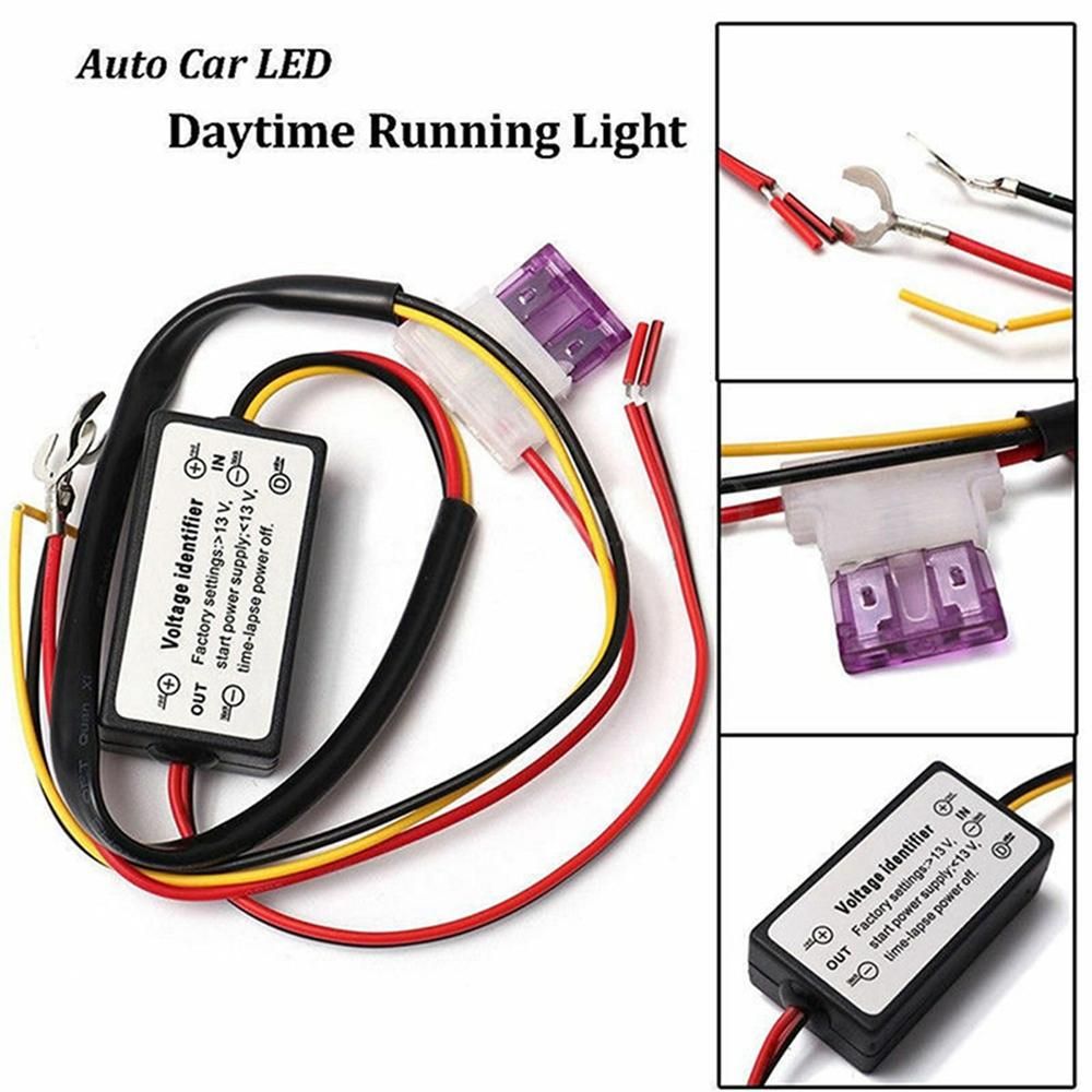 Car LED Daytime Running Lights Controller Relay Harness Dimm