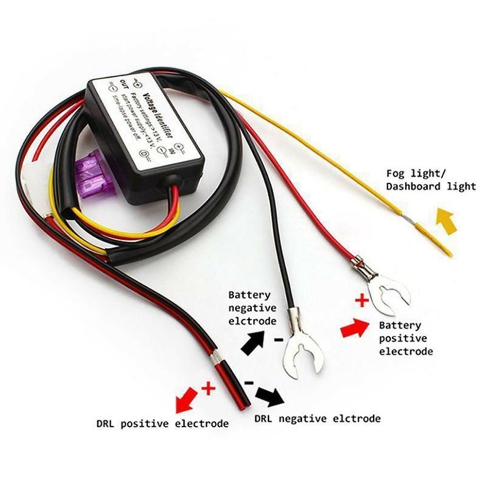 Car LED Daytime Running Lights Controller Relay Harness Dimm