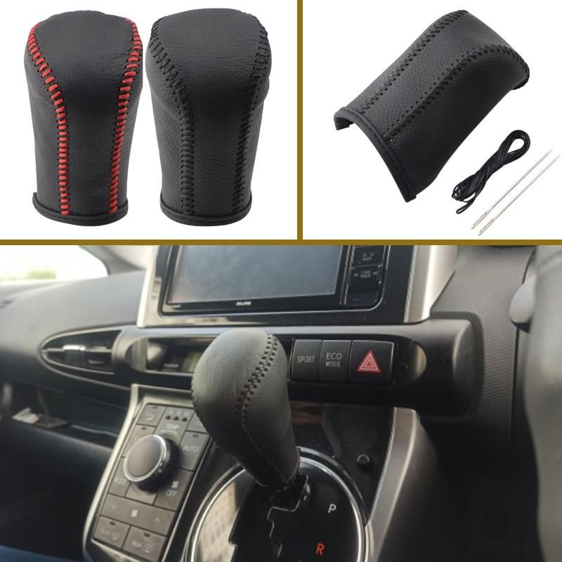 My good car for Toyota Corolla Rav4 Rav 4 2014 -   Leather Gear Shift Collars   Accessories AT Gear Head Shift Knob Cover