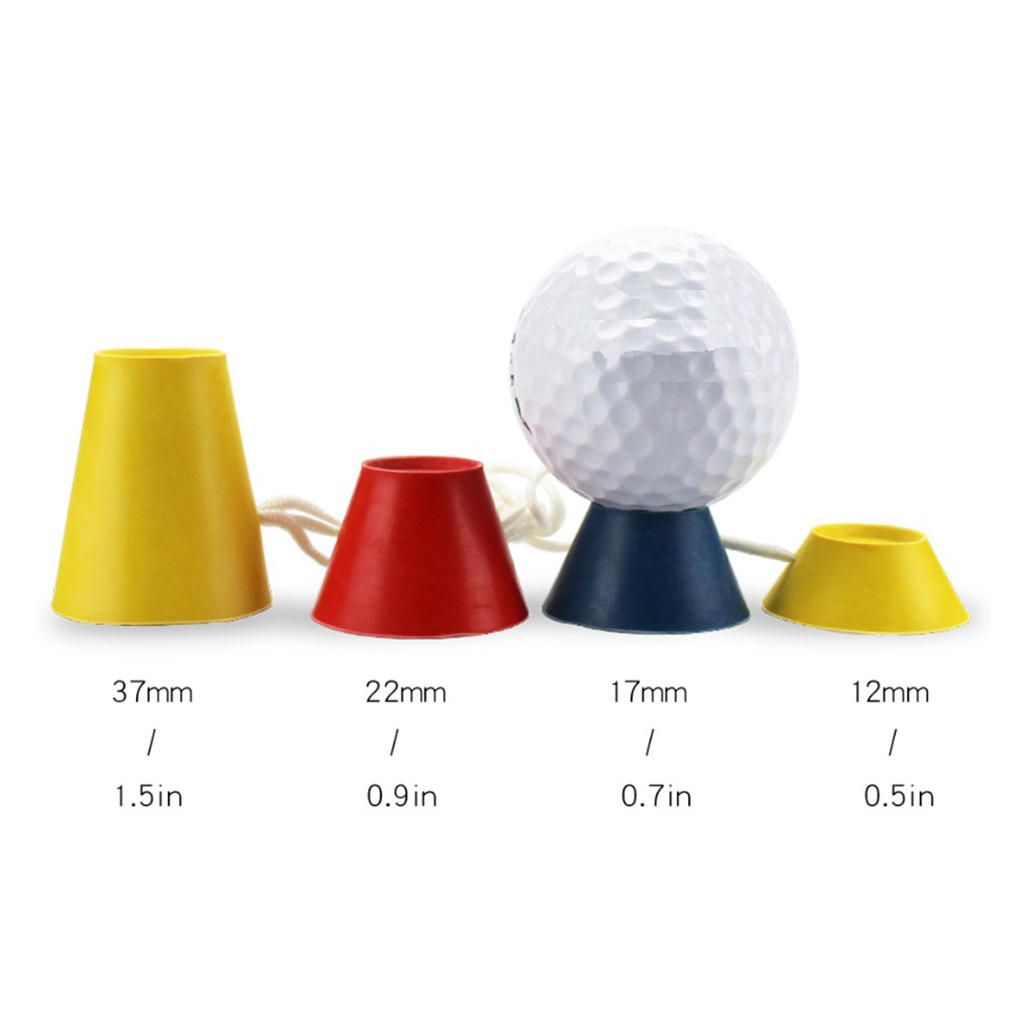 4pcs Rubber Winter Golf Tees Set With String Pyramid Driving Range