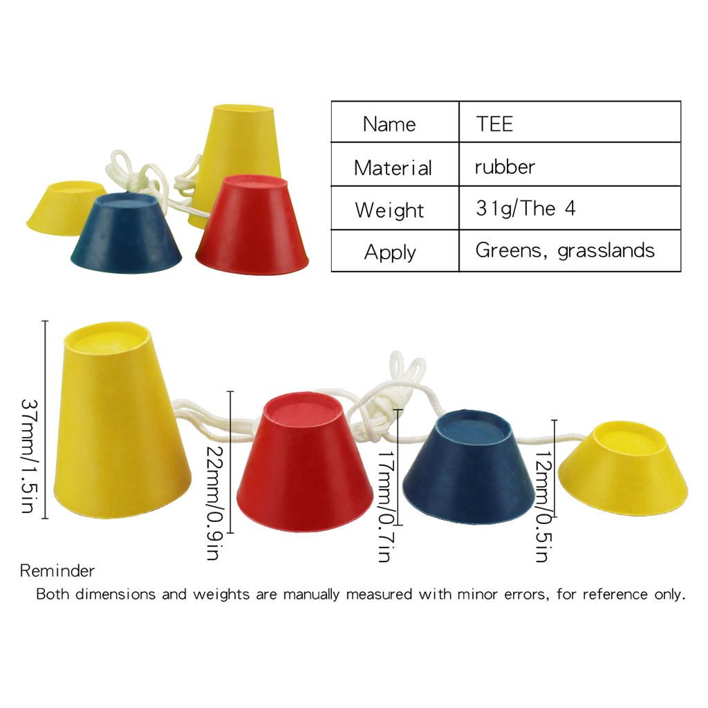 4pcs Rubber Winter Golf Tees Set With String Pyramid Driving Range
