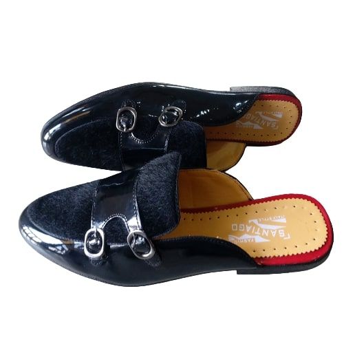 Mens HalfShoes Italian Leather Style Casual Shoes 885 - Black