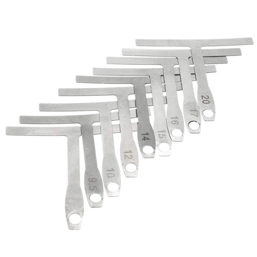 9Pcs Understring Radius Gauges Guitar Bass Strings Repair Polish T-shaped Measurement