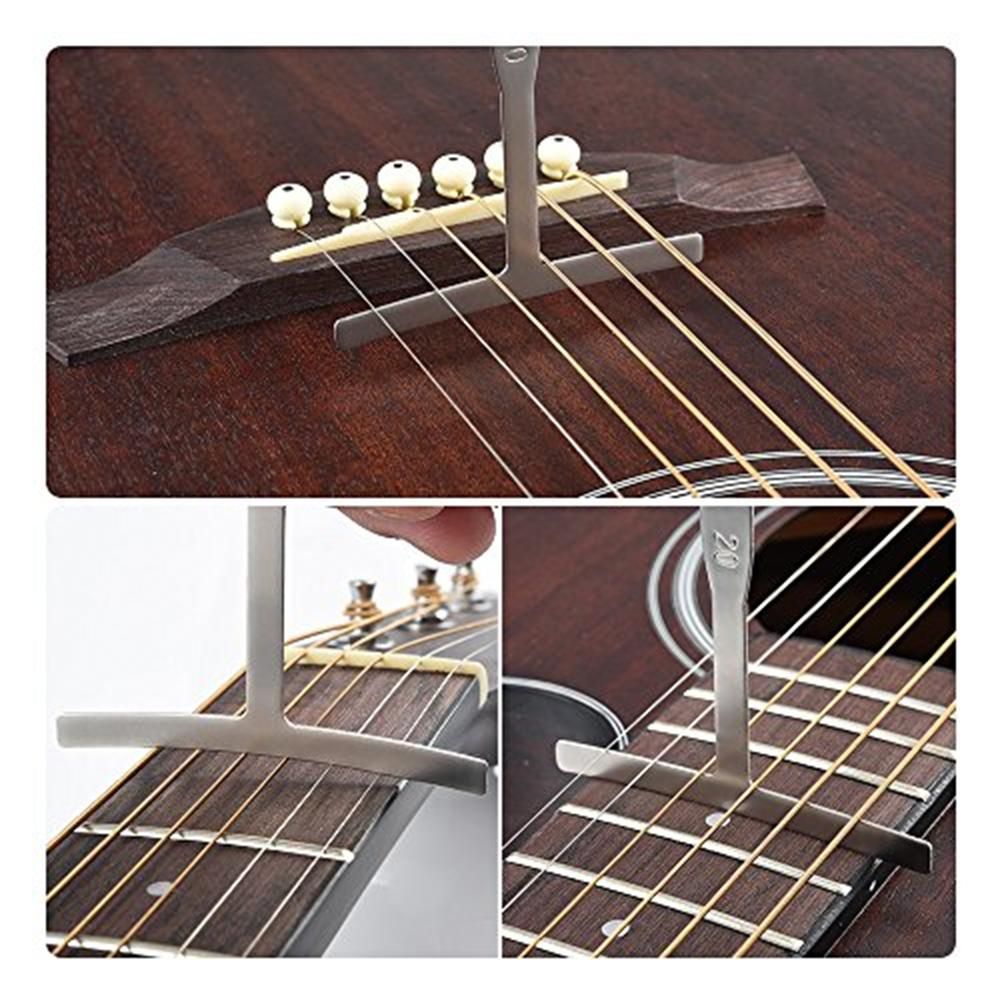9Pcs Understring Radius Gauges Guitar Bass Strings Repair Polish T-shaped Measurement
