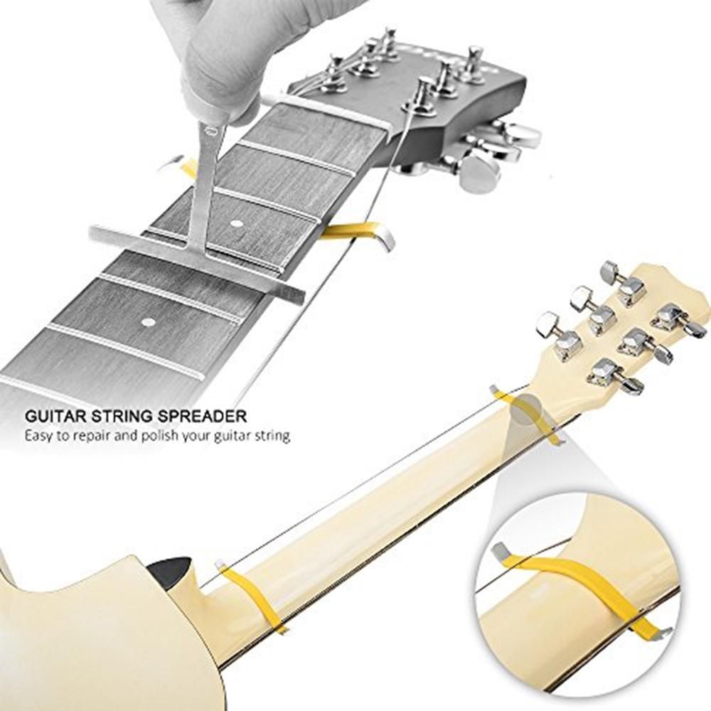 9Pcs Understring Radius Gauges Guitar Bass Strings Repair Polish T-shaped Measurement