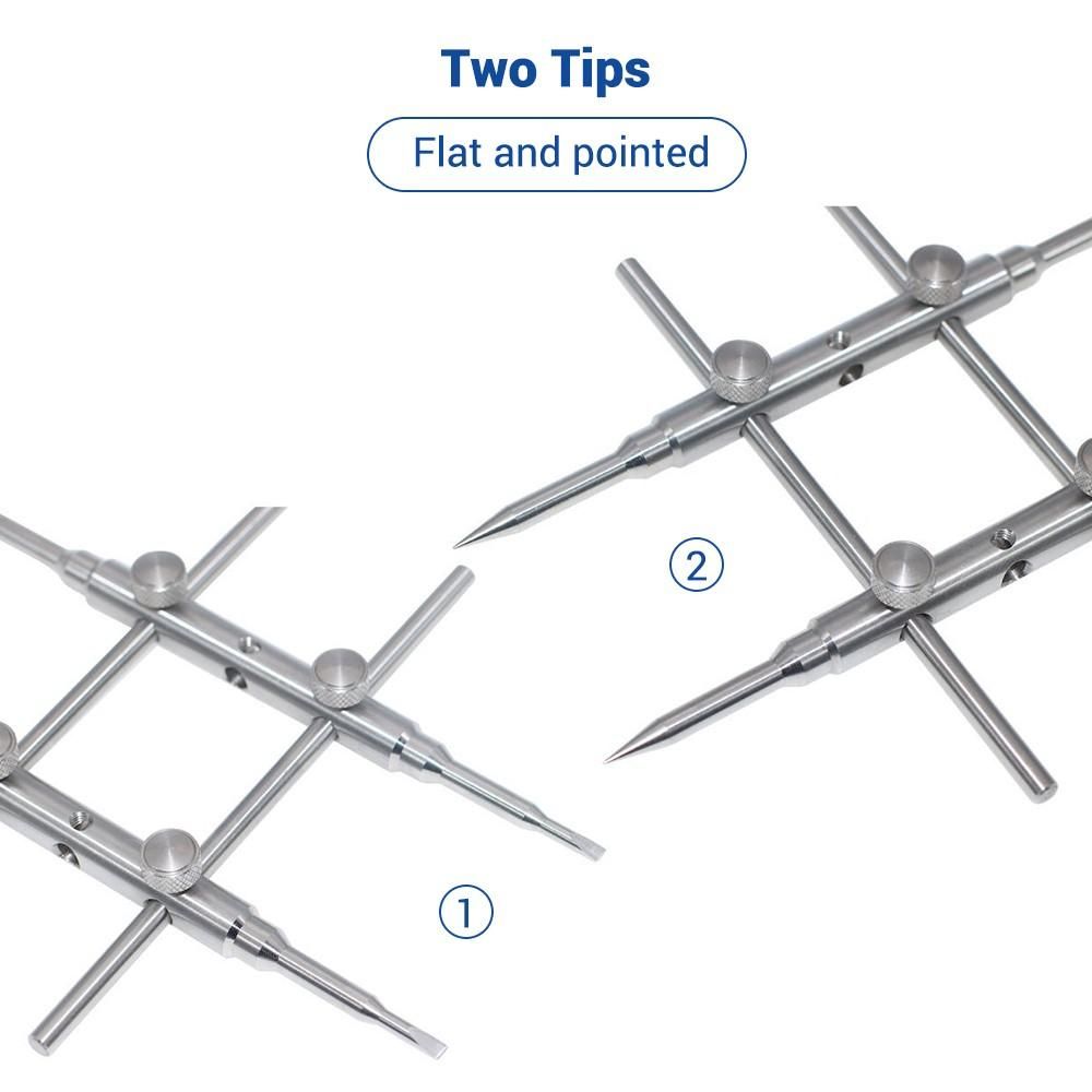 Repair Tool Camera Tool Detachable Tic-tac-toe Tool for Camera Lens with 2 Tips Lens Repair Set Flat Pointed 6 Screws 2 Hexagon Wrenches