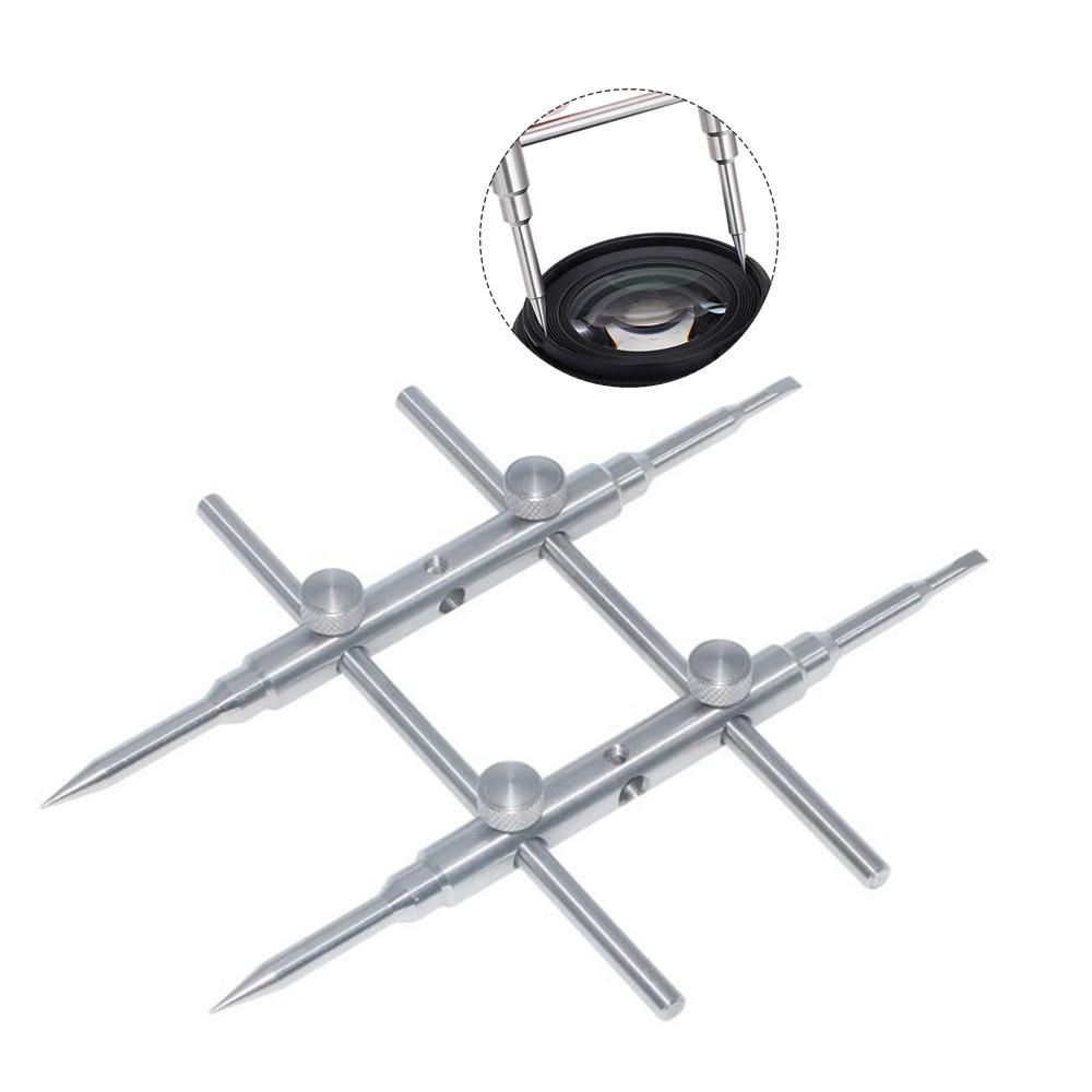 Repair Tool Camera Tool Detachable Tic-tac-toe Tool for Camera Lens with 2 Tips Lens Repair Set Flat Pointed 6 Screws 2 Hexagon Wrenches