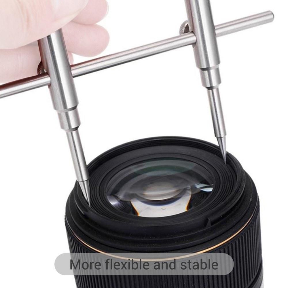 Repair Tool Camera Tool Detachable Tic-tac-toe Tool for Camera Lens with 2 Tips Lens Repair Set Flat Pointed 6 Screws 2 Hexagon Wrenches