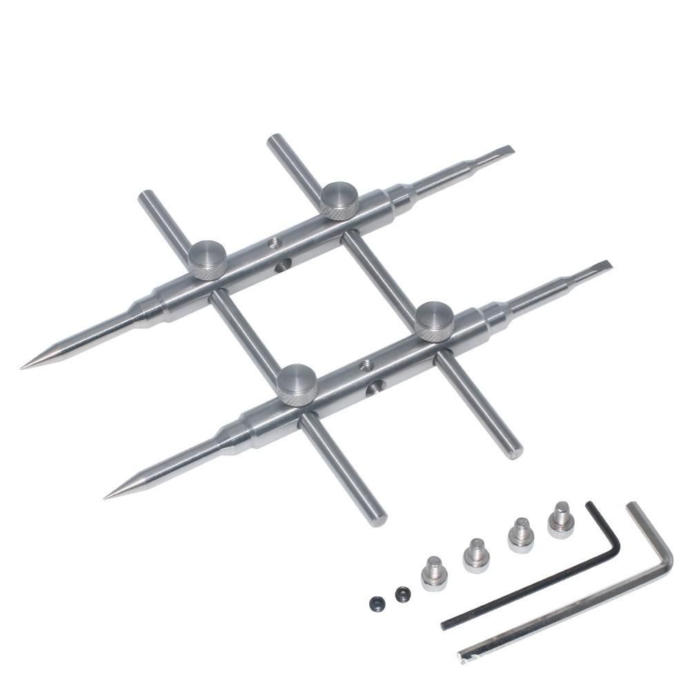 Repair Tool Camera Tool Detachable Tic-tac-toe Tool for Camera Lens with 2 Tips Lens Repair Set Flat Pointed 6 Screws 2 Hexagon Wrenches