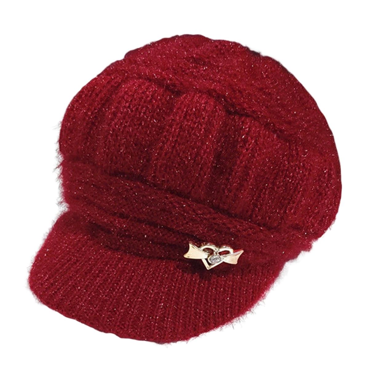 Adults Hat Winter Thermal Middle-aged Women Cap Wine Red