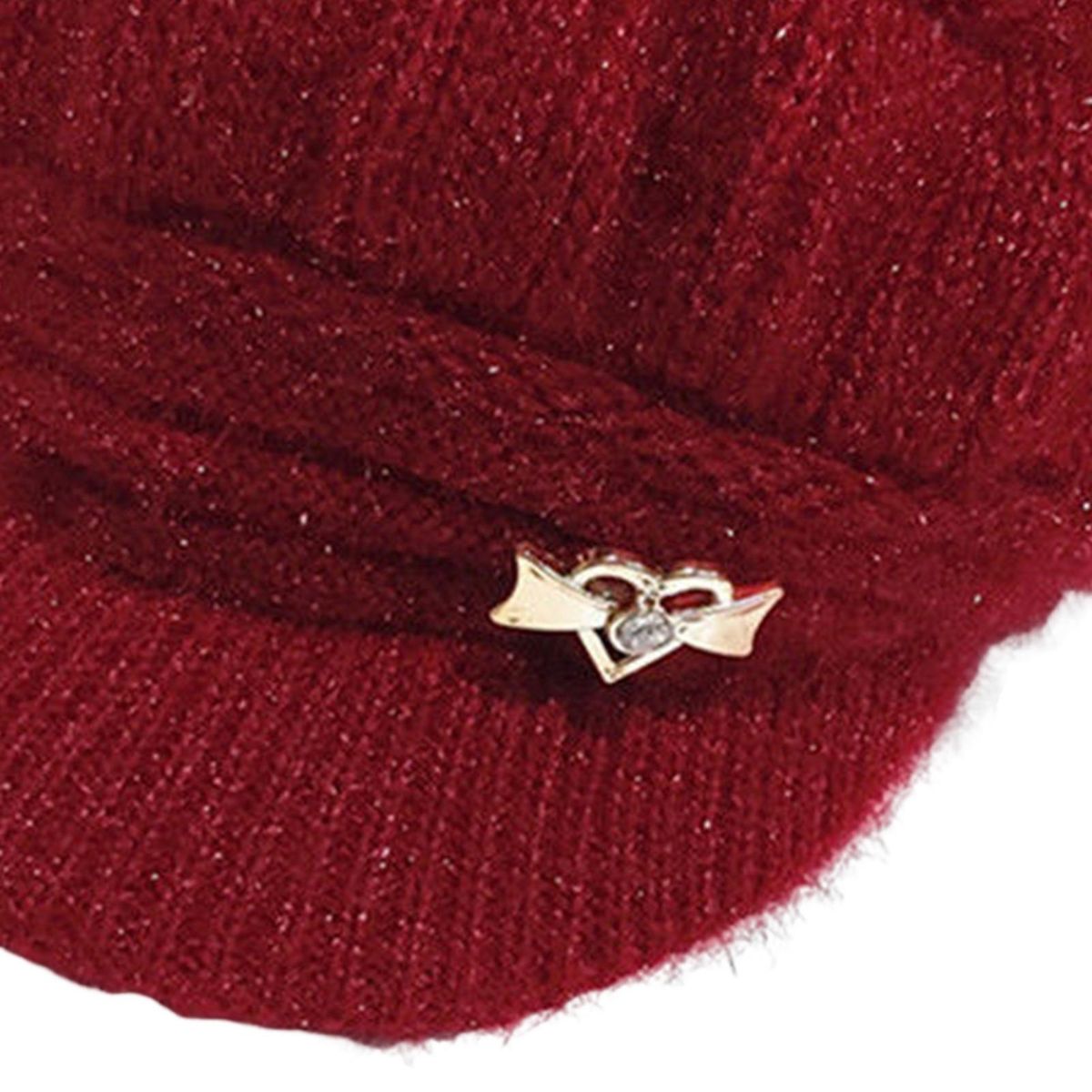 Adults Hat Winter Thermal Middle-aged Women Cap Wine Red