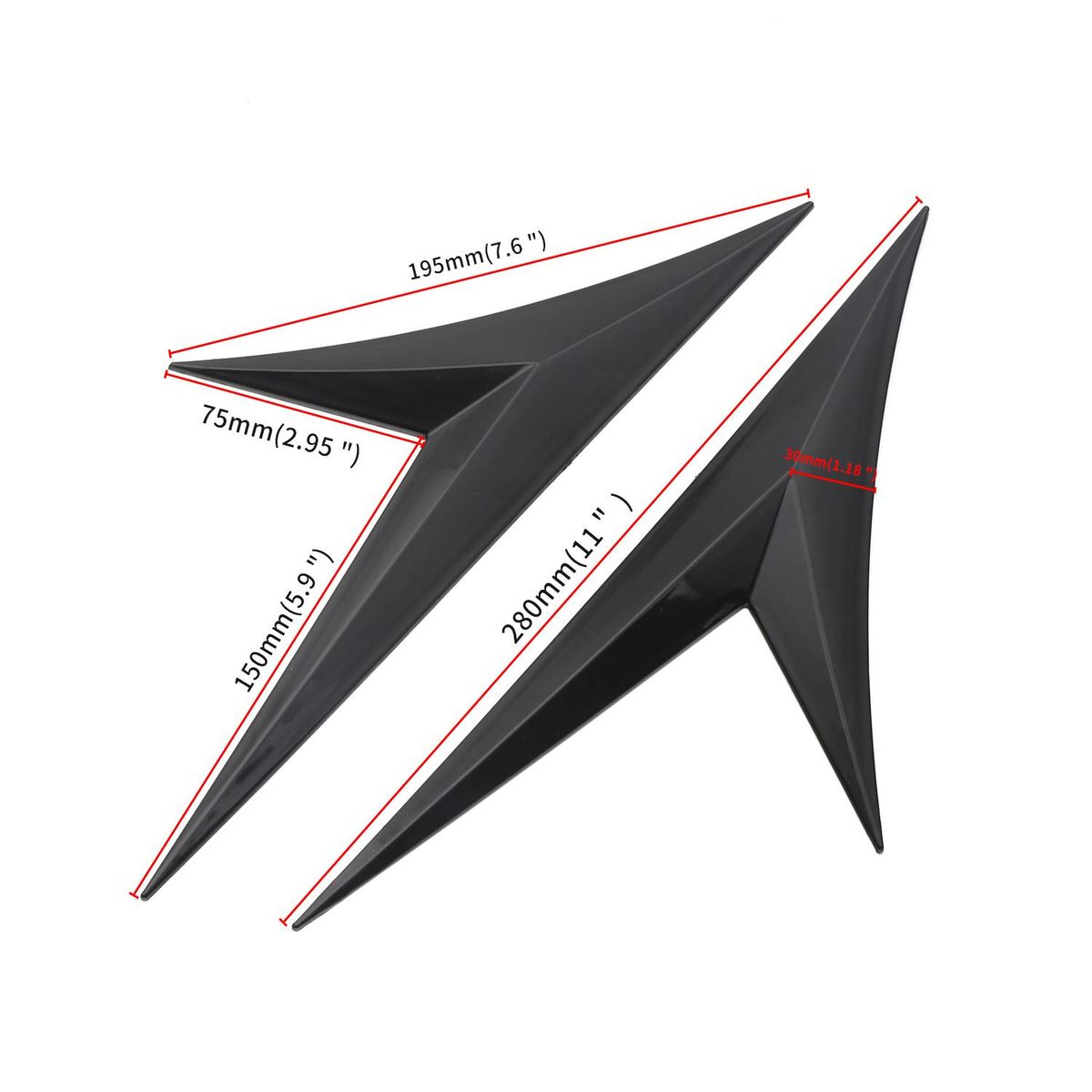 2Pcs Universal Car Side Door Body Cover Trim for Fender Decoration Sticker for Honda for Benz Audi BMW Ford Black