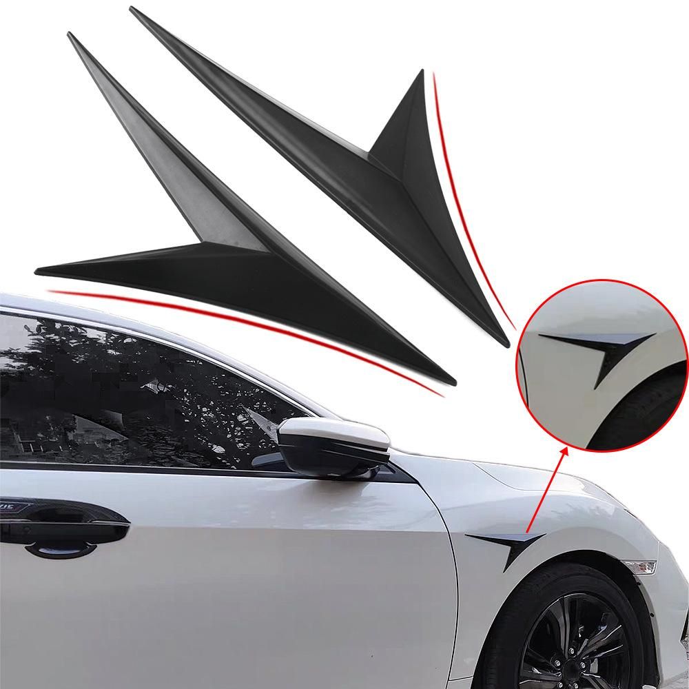 2Pcs Universal Car Side Door Body Cover Trim for Fender Decoration Sticker for Honda for Benz Audi BMW Ford Black