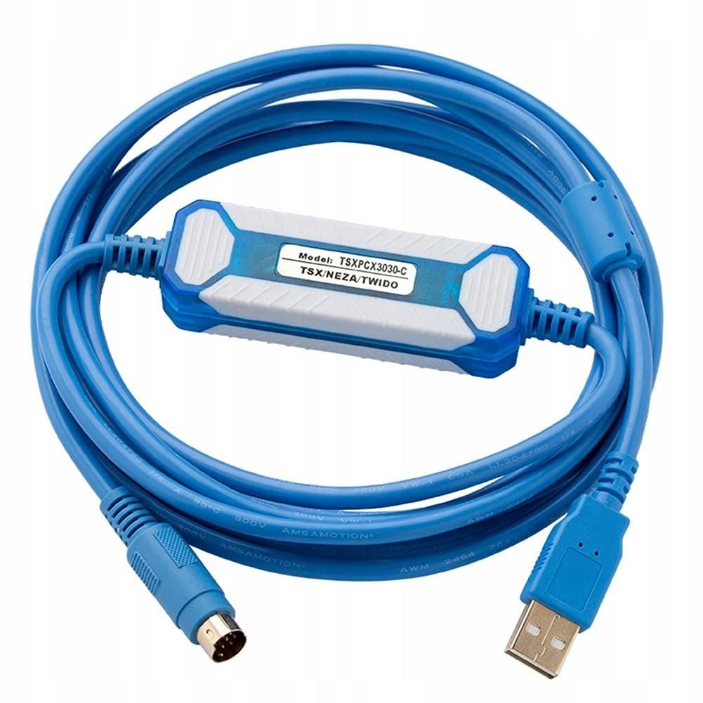 SPS programming cable Schneider Twido Series Tsxpcx3030, blue