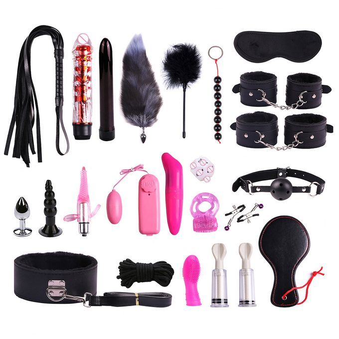 25Pcs/Set Adult Sex Toys With Handcuffs Whip Dildo Vibrator