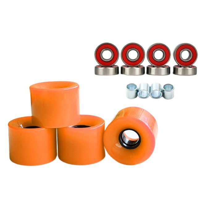 4Pcs Roller Skate Wheels Skateboard Bearings Sure Grip Orange