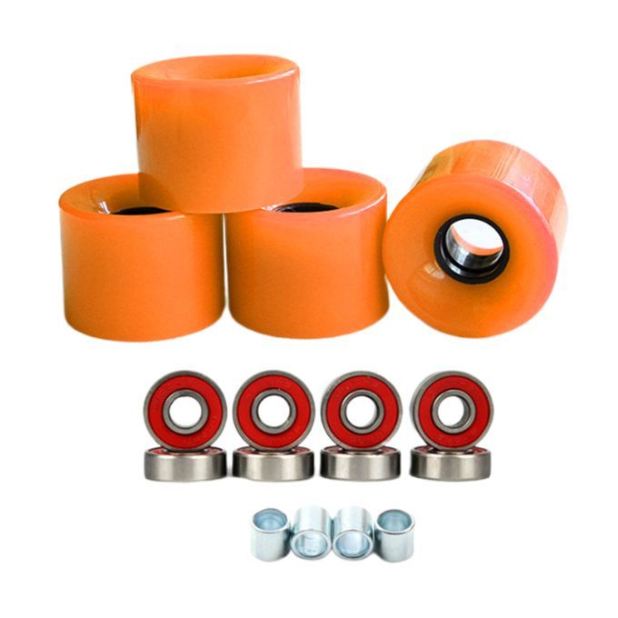 4Pcs Roller Skate Wheels Skateboard Bearings Sure Grip Orange