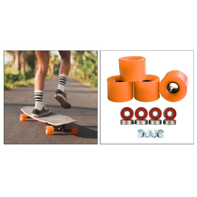 4Pcs Roller Skate Wheels Skateboard Bearings Sure Grip Orange