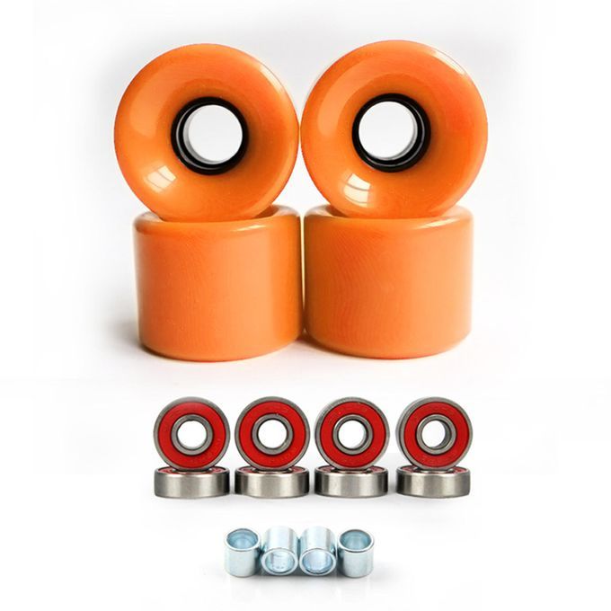 4Pcs Roller Skate Wheels Skateboard Bearings Sure Grip Orange