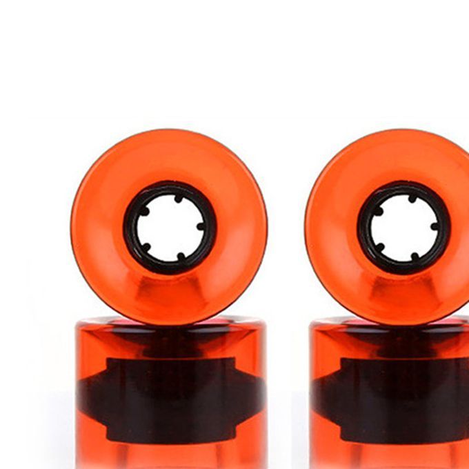 4Pcs Roller Skate Wheels Skateboard Bearings Sure Grip Clear Orange
