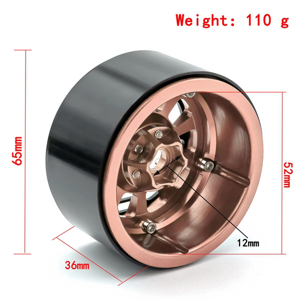Aluminum Alloy Wheel Rim Beadlock 2.2in Wheel Rims Hub 4pcs