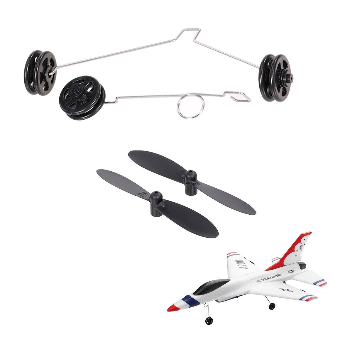 2pcs Propeller and 2PCS Landing Gear for Wltoys XK A200 F-16B RC Airplane