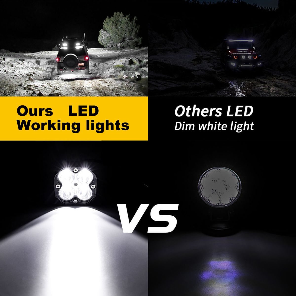 1Pcs 40W 3nch LED Work Light Square Spot Lights 6500K LED Driving Light