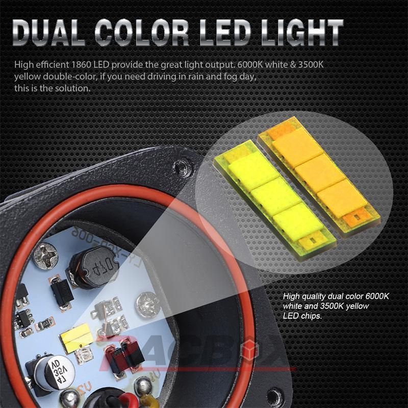 2 Inch 8D Lens Led Work Light 6000K White 3500K Yellow Driving Light Fog Lights Spotlight Car Truck Off Road Motorcycle 12V 24V