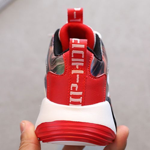 Boys' Casual Running Children's Sports Basketball Thick Bottom Mid Shoes White