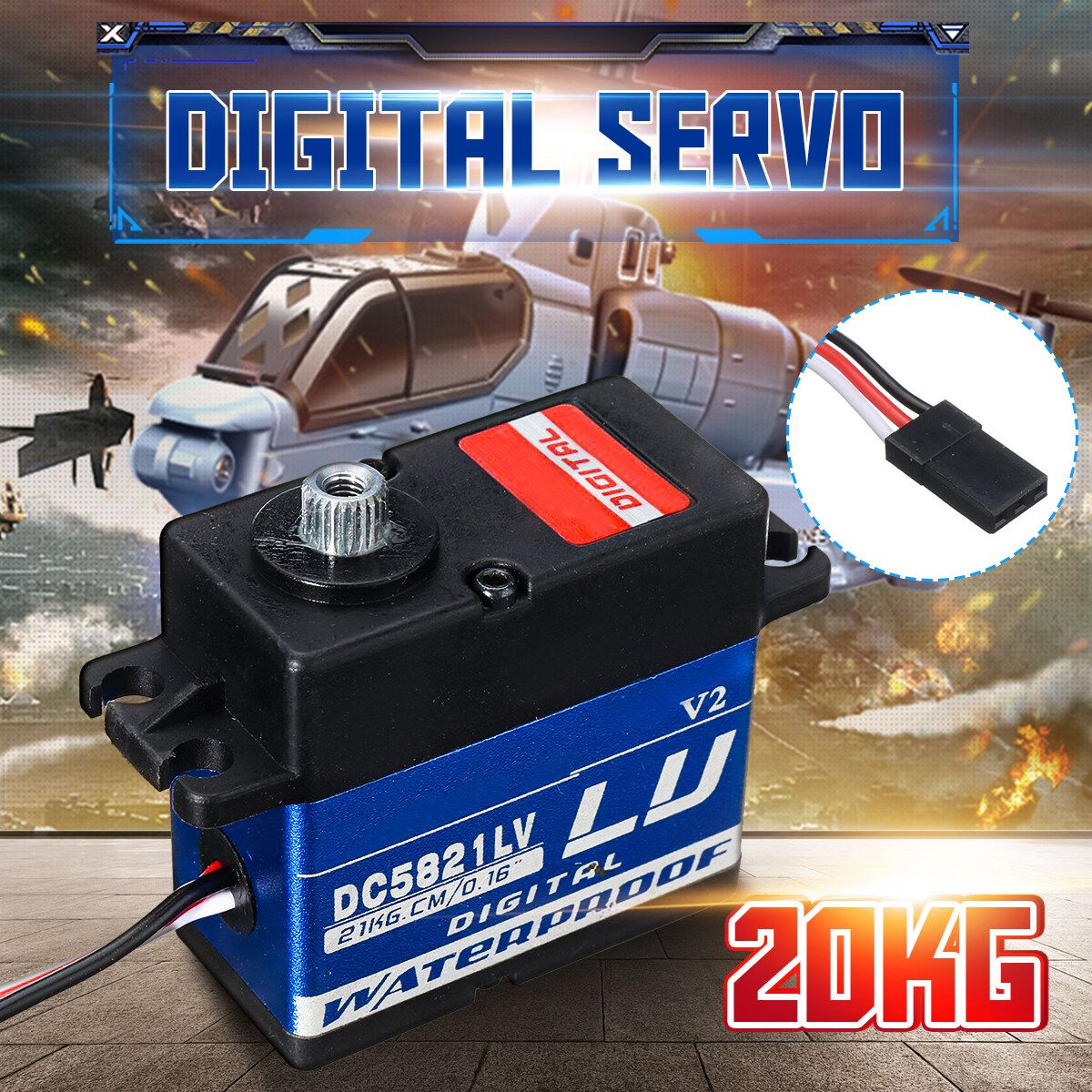 20KG High Torque Digital Servo Metal Gear RC Robot Car Tools