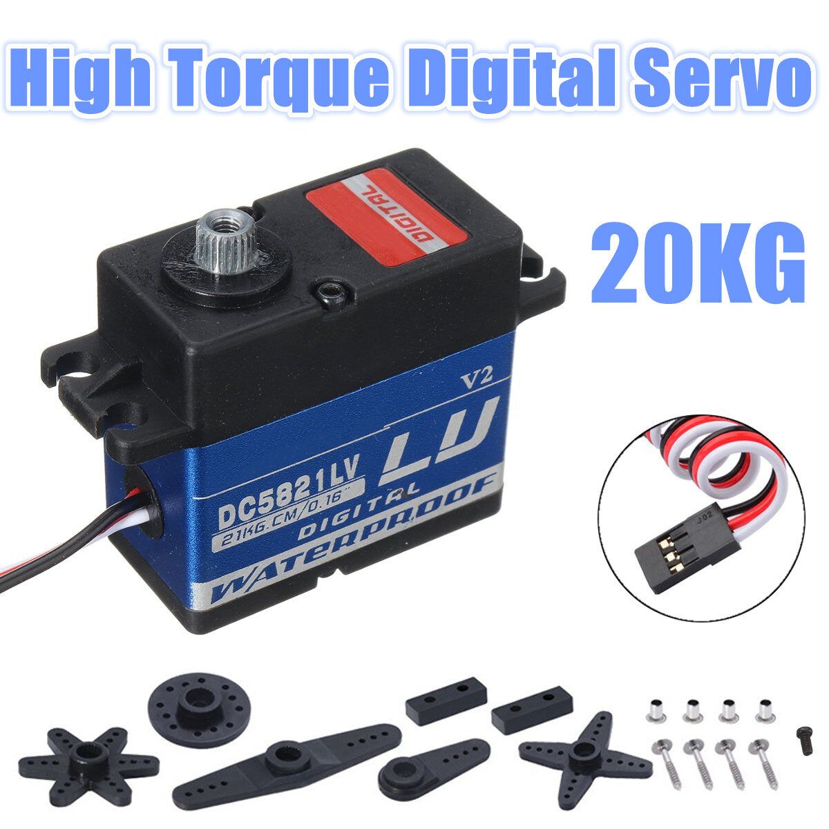 20KG High Torque Digital Servo Metal Gear RC Robot Car Tools