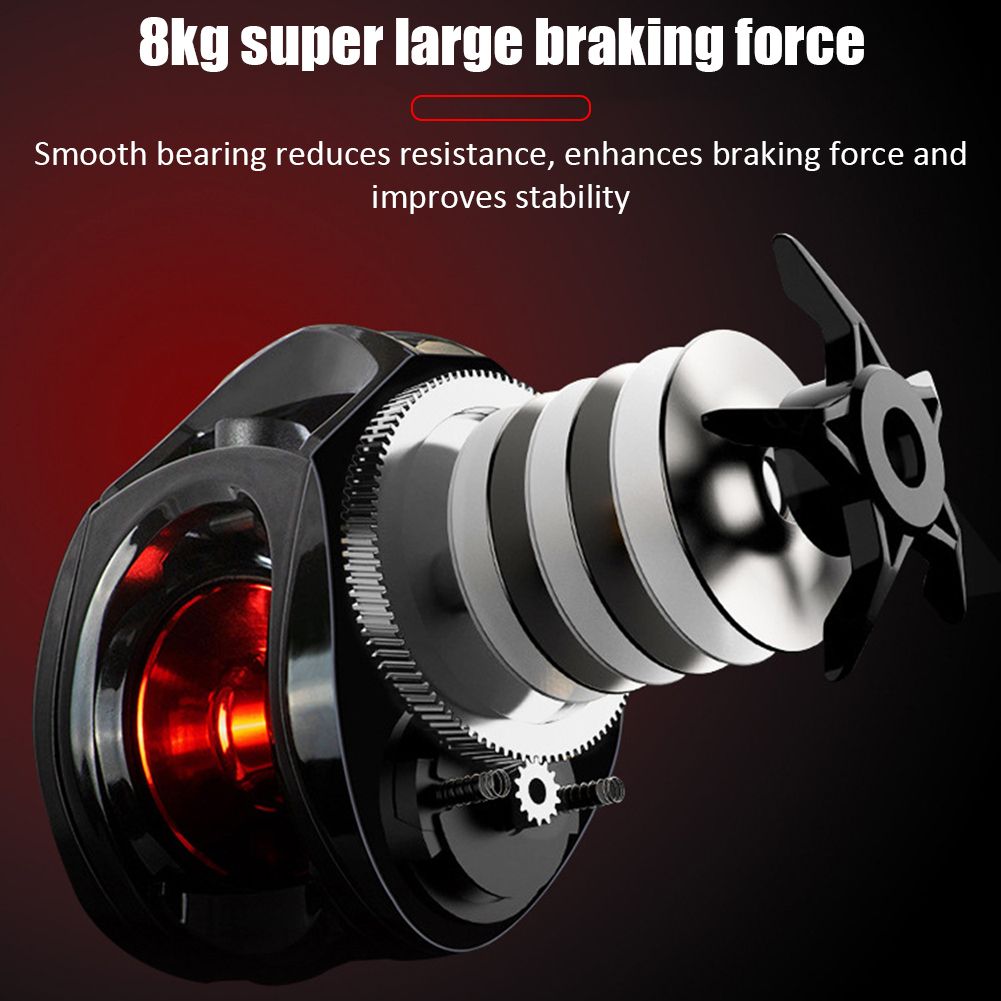 Metal Spool Baitcasting Reel 8kg Max Drag 7.2:1 Hi