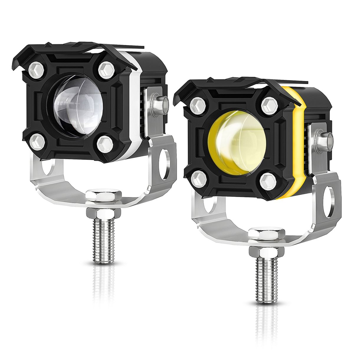Motorcycle LED Driving Lights, 60W 6000LM 6000K/3000K Super