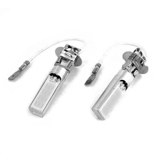 2 Pcs H3 15W LED COB DRL Lamp White Xenon Driving Head