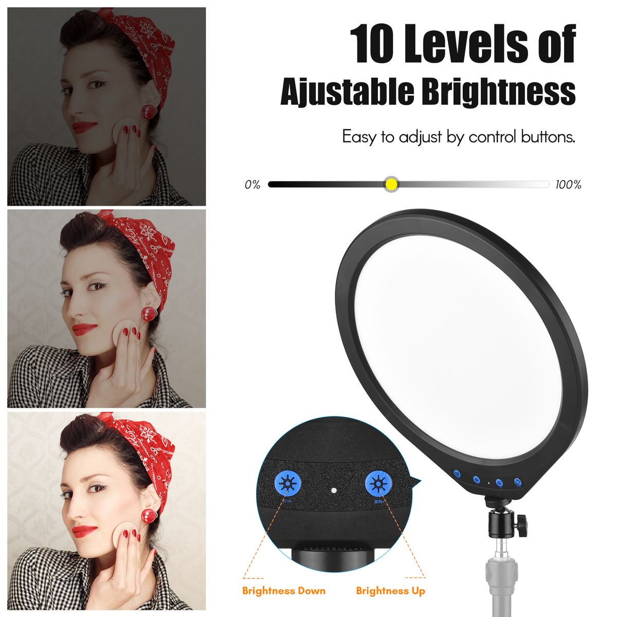 36W LED Video Light 12 Inch Studio Round Photography Fill