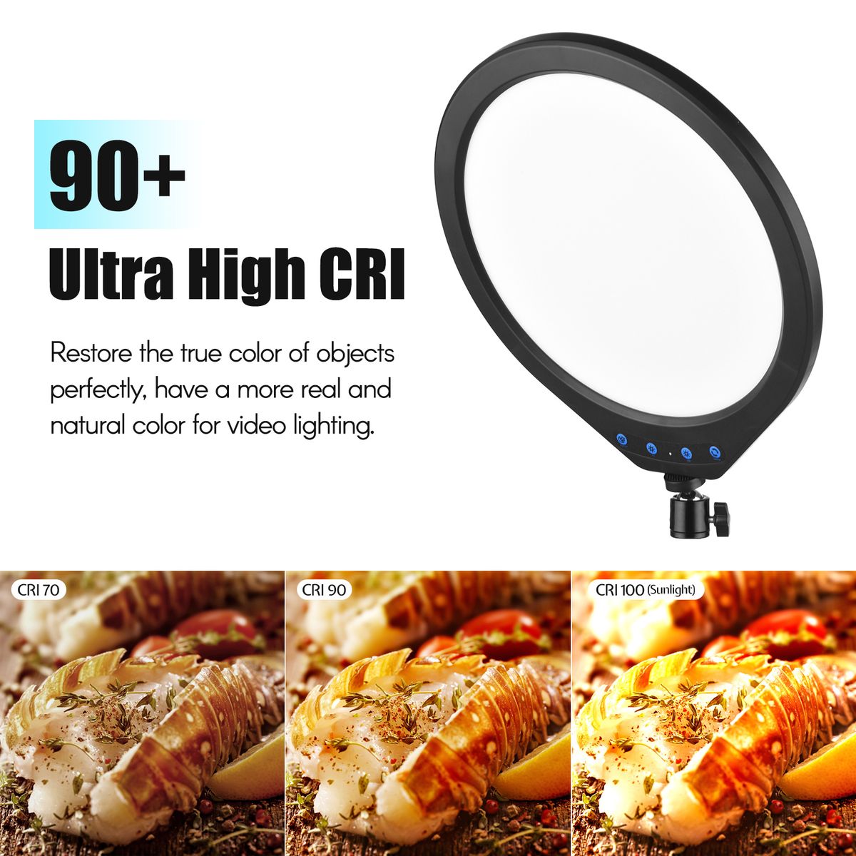 36W LED Video Light 12 Inch Studio Round Photography Fill