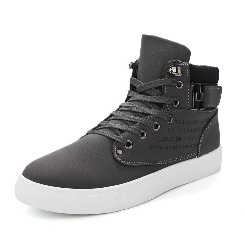 Size(39-48) Plus Size Men's Martin Boots High Top Martin Boots Grey