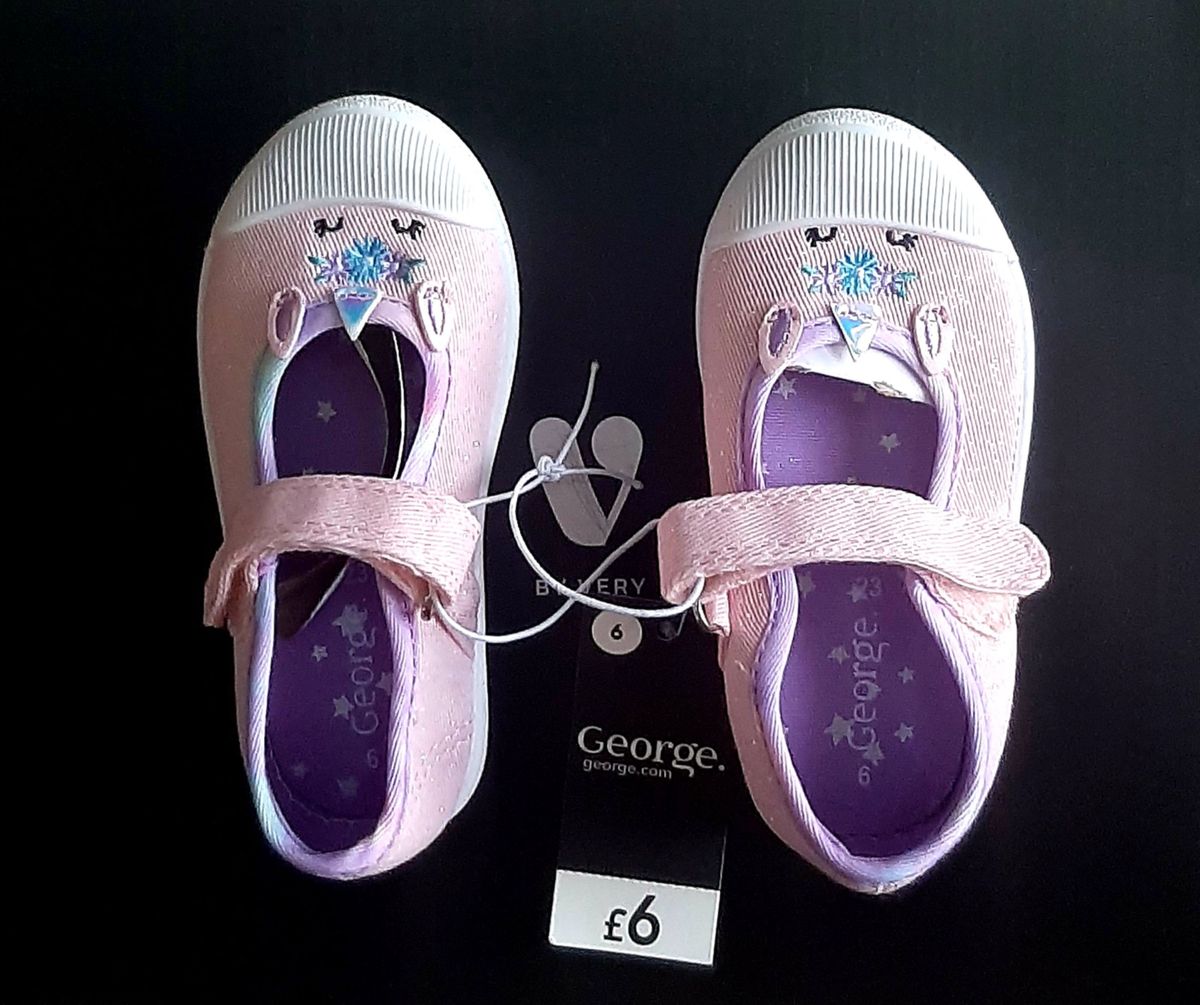 Girls Light Pink Shimmer Cat Ear Detail Sneakers
