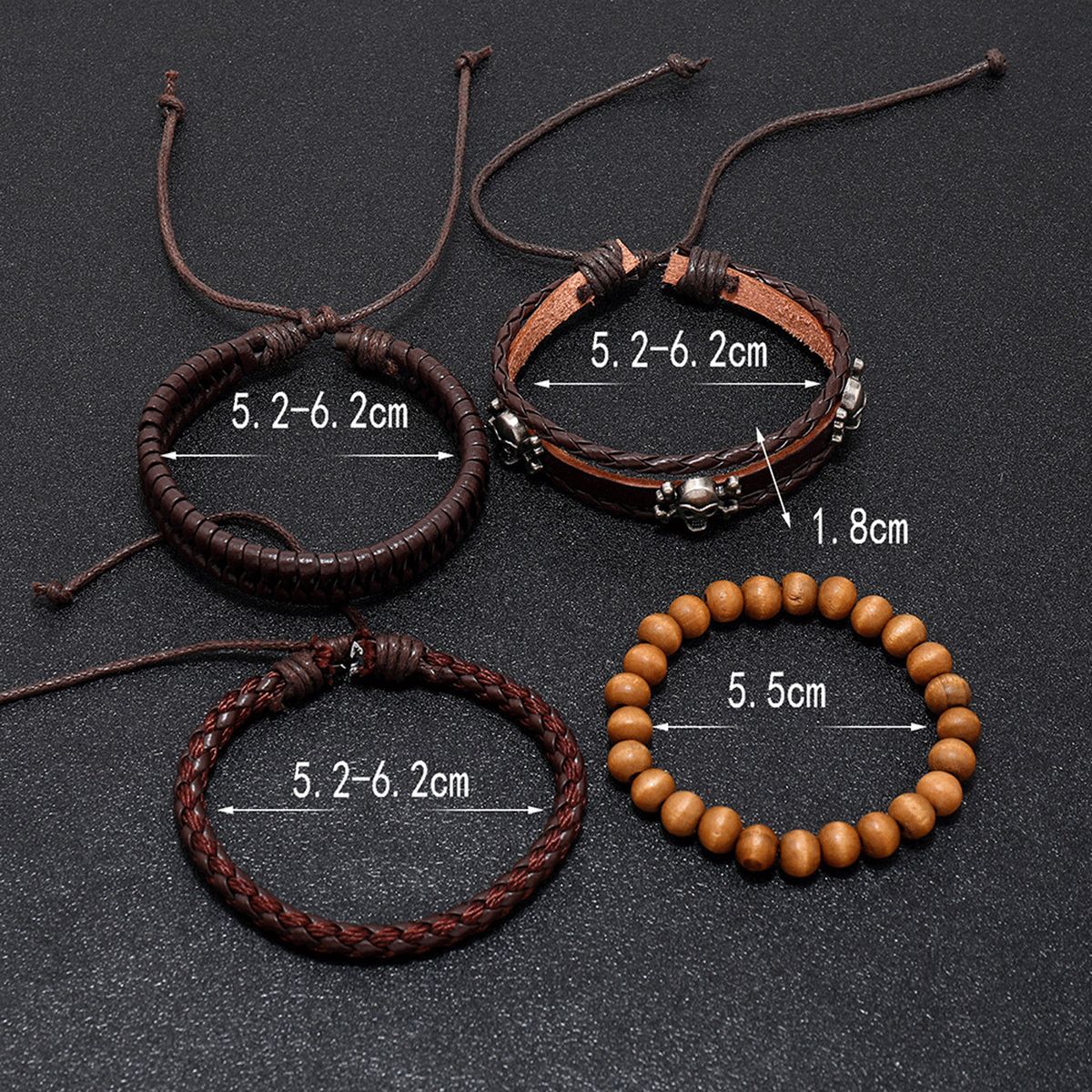 Set Of 4 Braided Leather Bracelets The Prince Of Thieves