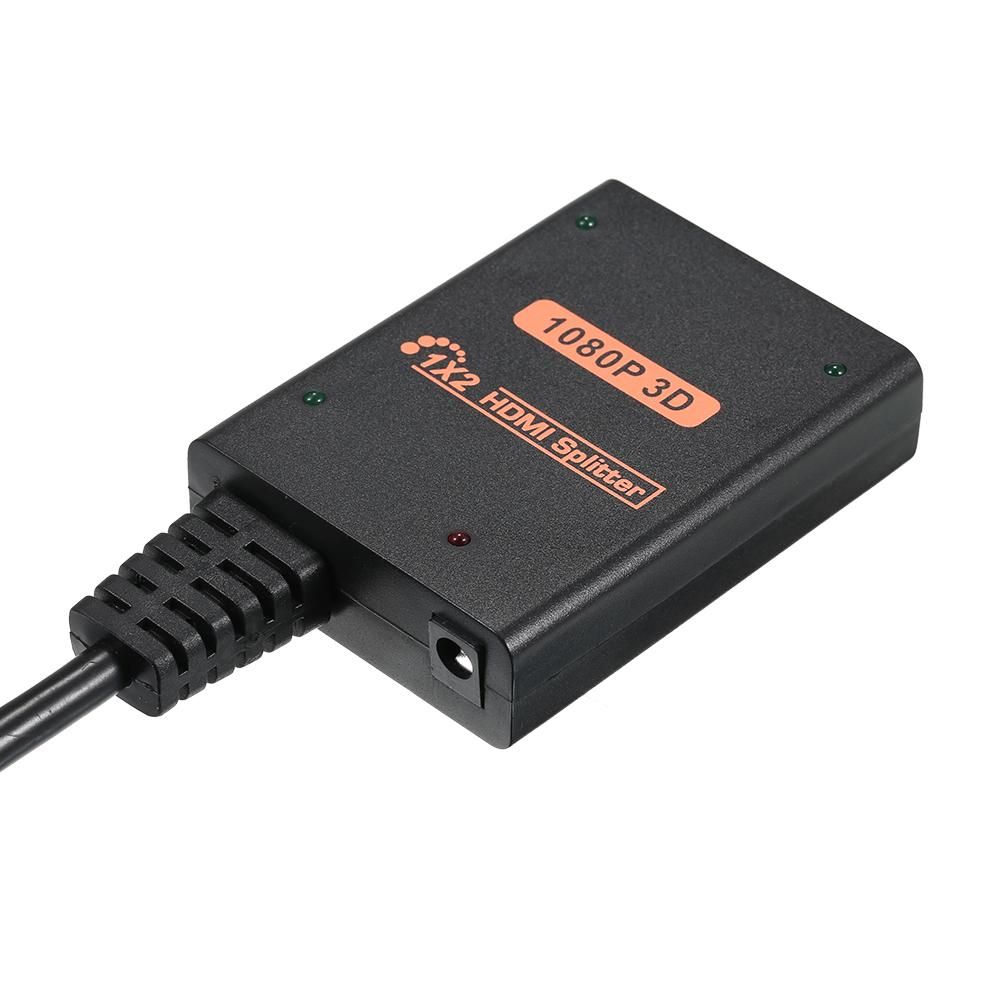 HD Splitter 1 in 2 out 1080P Image Quality 3D Effect Compatible with PC/Laptop/Game Console/Set-top Box/Projector/TV/Monitor