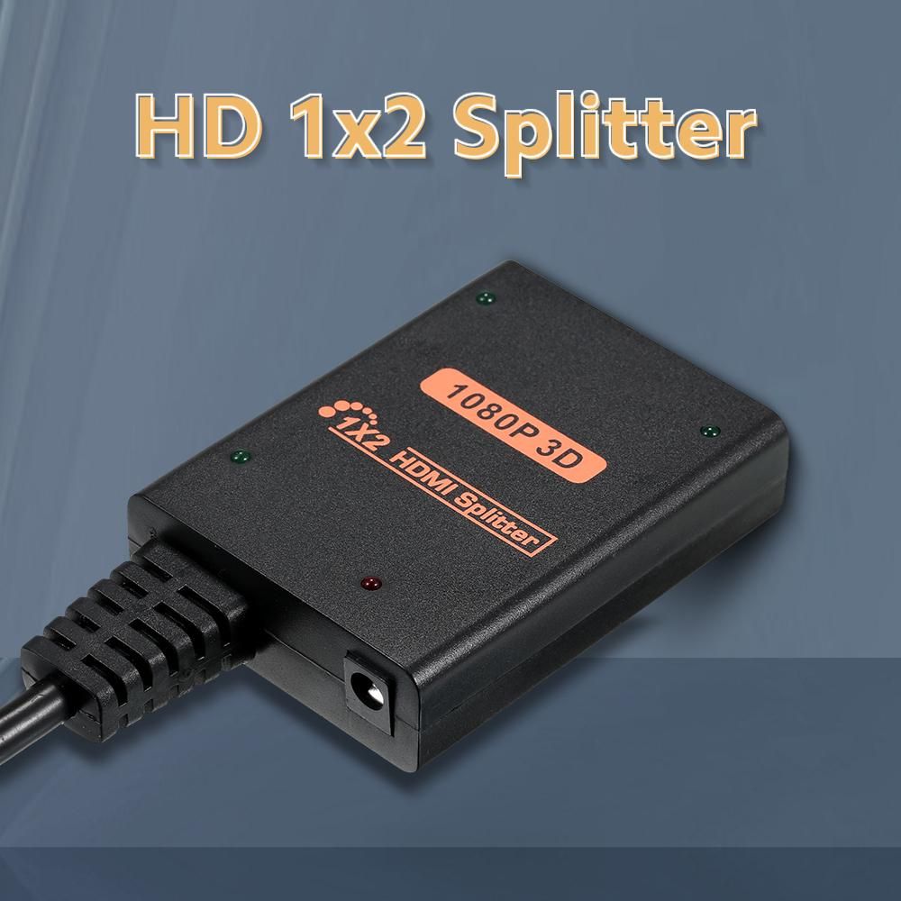 HD Splitter 1 in 2 out 1080P Image Quality 3D Effect Compatible with PC/Laptop/Game Console/Set-top Box/Projector/TV/Monitor