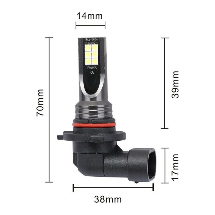 2 PCS 9006 DC12V-24V / 12W / 3000K / 800LM Car LED Fog Light