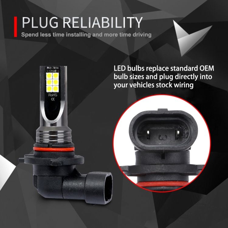 2 PCS 9006 DC12V-24V / 12W / 3000K / 800LM Car LED Fog Light