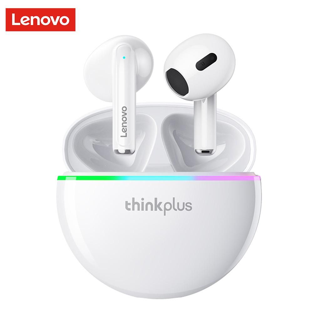 Lenovo thinkplus XT97 Wireless BT Headphones with Flash LED Ligh Hi-Fi Stereo Sound Noise Reduction HD Call Smart Fast Pair Compatible with iOS Android System White