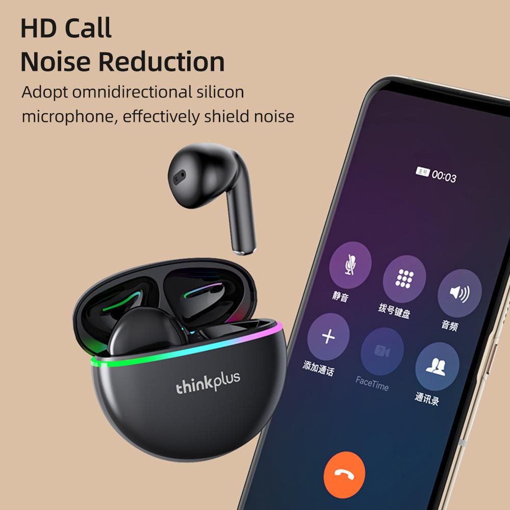 Lenovo thinkplus XT97 Wireless BT Headphones with Flash LED Ligh Hi-Fi Stereo Sound Noise Reduction HD Call Smart Fast Pair Compatible with iOS Android System White