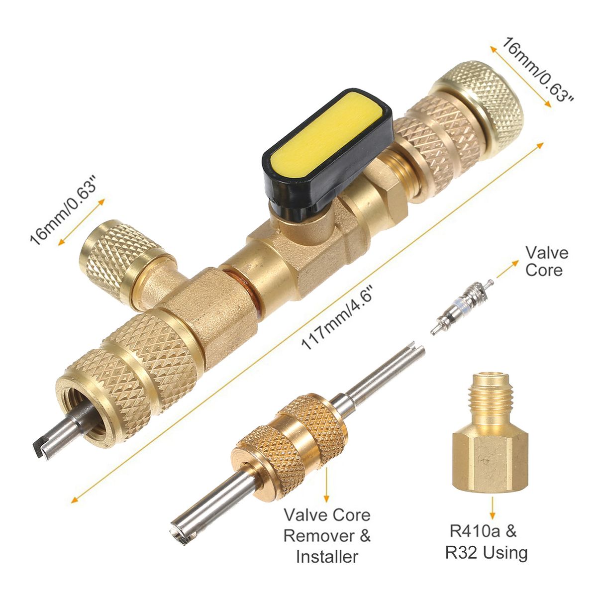 Valve Core Remover Installer Tool With Dual Size SAE 1/4