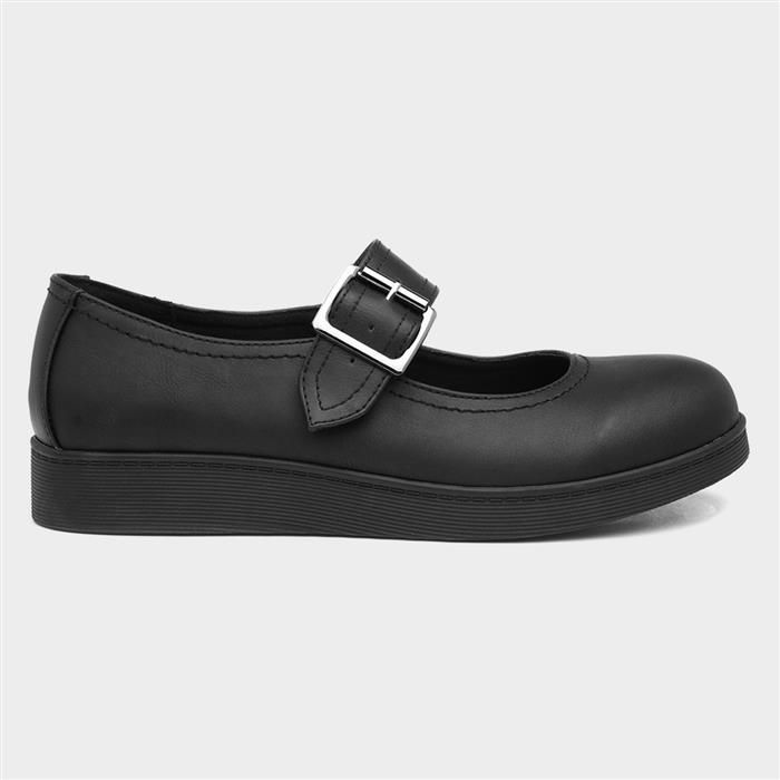 Teen Girls Buckle Bar School Shoe